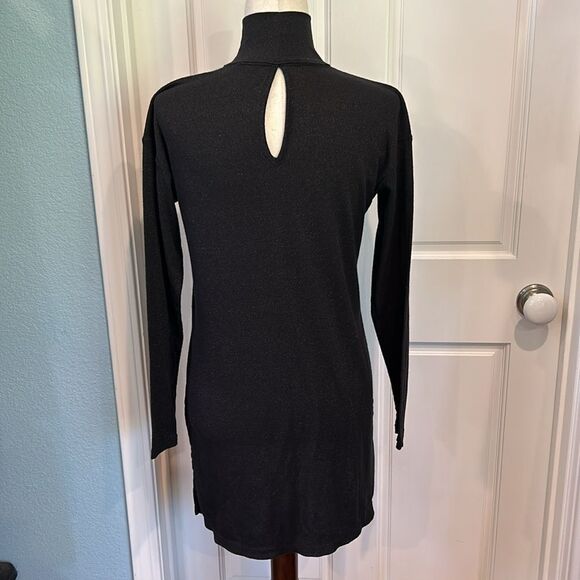 Anthropologie Vanessa Virginia, black/gold, metallic turtleneck sweater XS - Picture 4 of 11